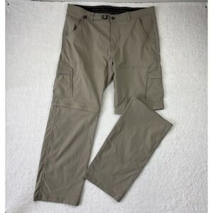 PRANA Mens 'Stretch Zion Convertible' Cargo Pants Size 40/32 Belted Performance